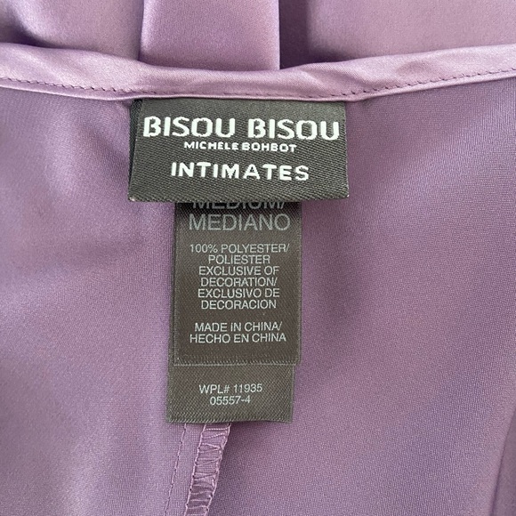 Bisou Bisou Women’s Slip Dress Nightgown Purple Embroidered Lace Sz M floral - Picture 5 of 7